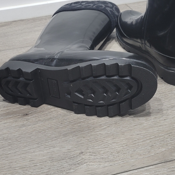 Black Coach rainboots size 10 - Picture 5 of 7
